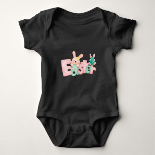 Happy Easter Wishes - Funny Bunny Kisses  Baby  Baby Bodysuit