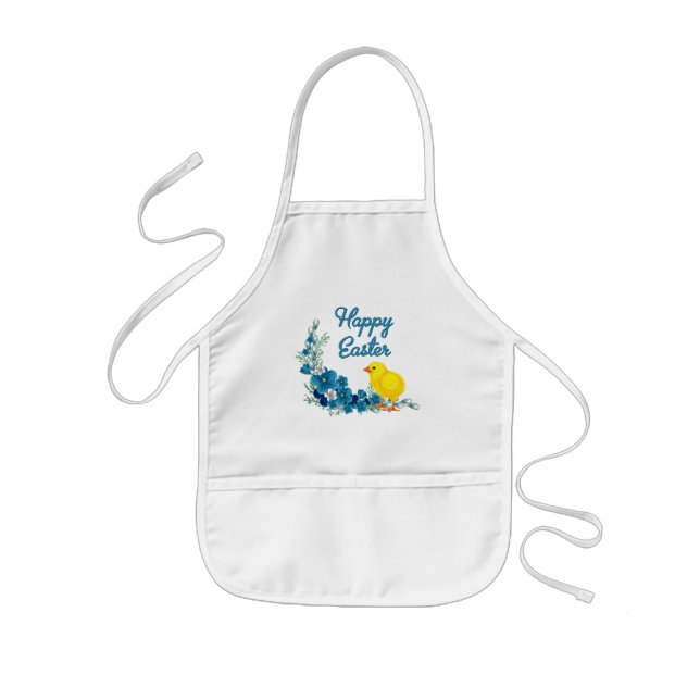 Happy Easter With a Baby Chick Kids Apron (Front)