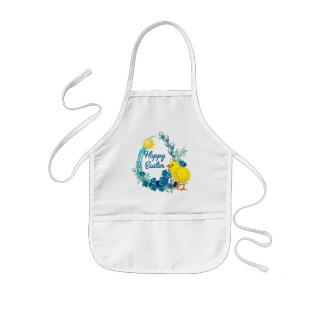 Happy Easter With Baby Chick Kids Apron (Front)