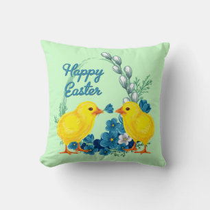 Happy Easter With Baby Chicks Cushion
