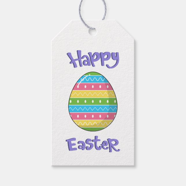 Happy Easter With Egg Gift Tags (Front)