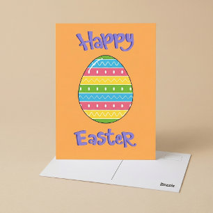 Happy Easter With Egg Postcard