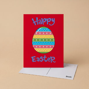 Happy Easter With Egg Postcard