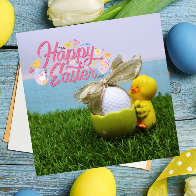 Happy Easter with eggs and golf ball Card (Creator Uploaded)
