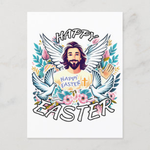 Happy Easter with Jesus Holiday Postcard