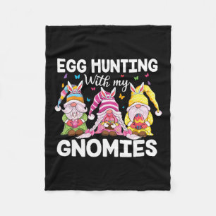 Happy Easter With My Gnomies Bunny Ears Egg Huntin Fleece Blanket
