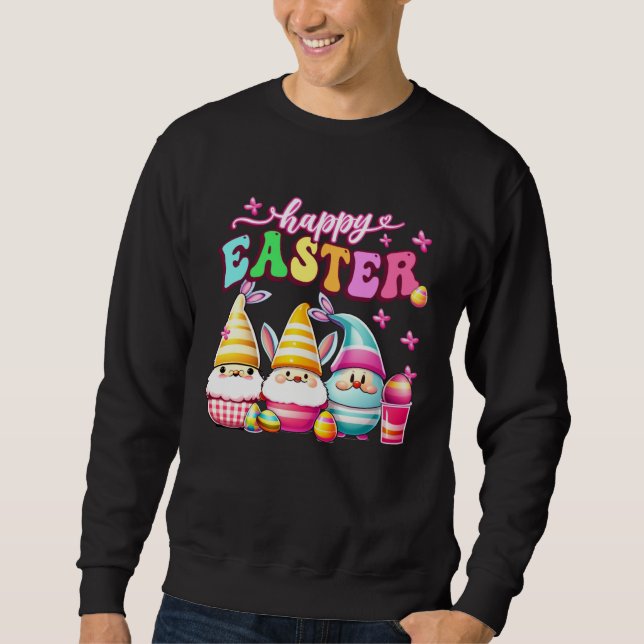 Happy Easter With My Gnomies Groovy Bunny Gnome Ea Sweatshirt (Front)