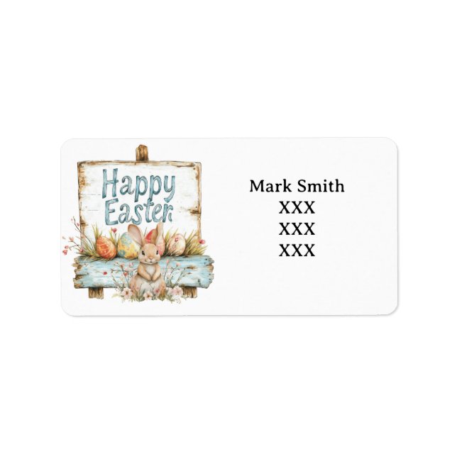 Happy Easter with Rabbit Label (Front)