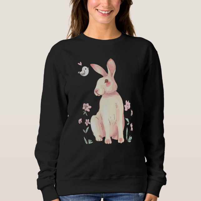 Happy Easter with sugar sweet bunny  4 Sweatshirt (Front)
