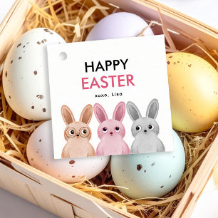 Happy Easter with three adorable baby bunnies Favour Tags
