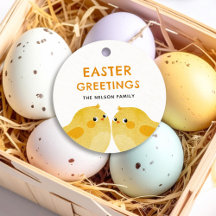 Happy Easter with two little chickens