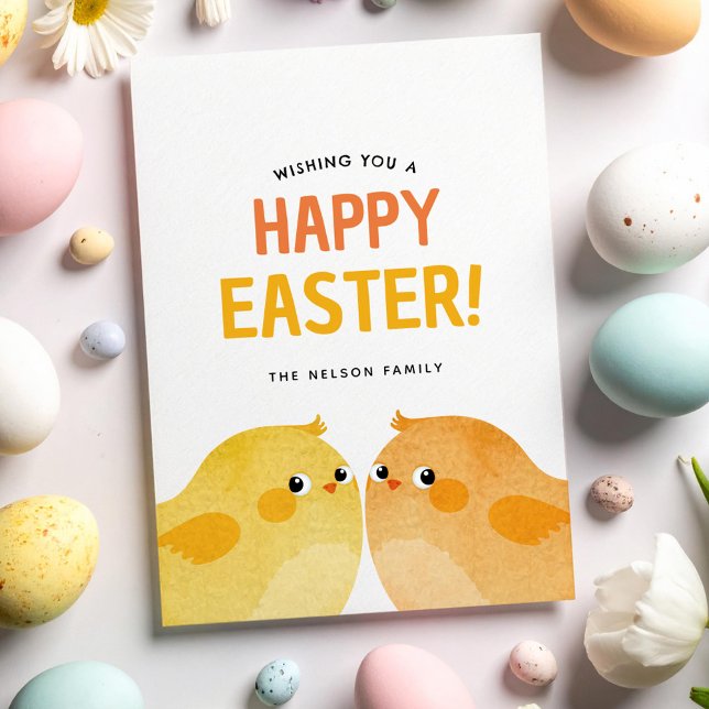 Happy Easter with two little chickens Invitation (Creator Uploaded)