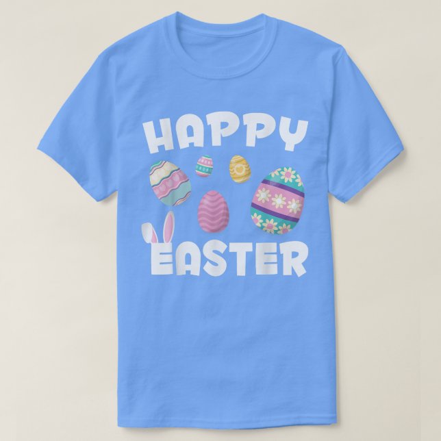Happy Easter Women Girls Cute Easter Eggs T-Shirt (Design Front)