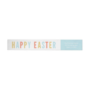 Happy Easter Wraparound return address label