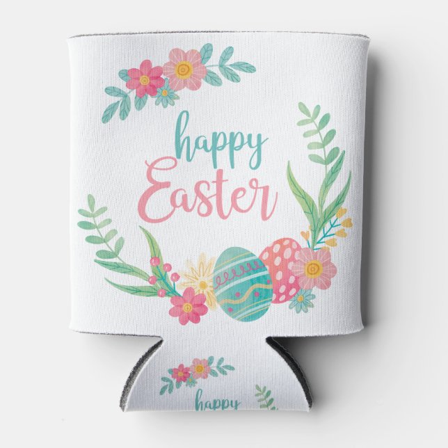 Happy Easter wrapped in eggs Can Cooler (Front)