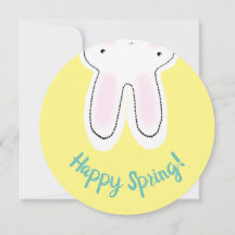 Happy Easter yellow bunny two sided funny Card