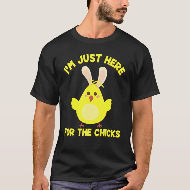 Happy Easter  Yellow Chick Easter Celebrations T-Shirt (Front)