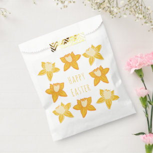 Happy Easter Yellow Daffodil Favour Bags