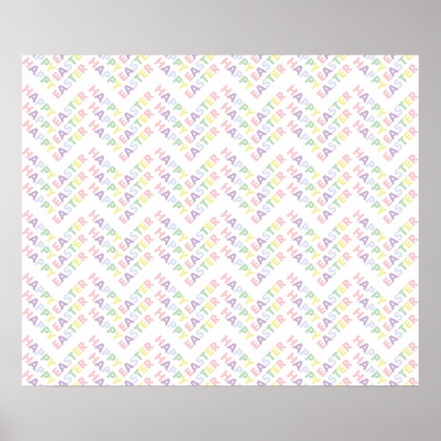 Happy Easter Zig Zag Pattern Poster (Front)