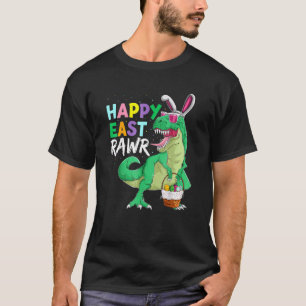 Happy Eastrawr Dinosaur Bunny Kids Boys T Rex East T-Shirt