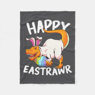 Happy Eastrawr Rex Easter Rex Dinosaur Bunny Kid D Fleece Blanket
