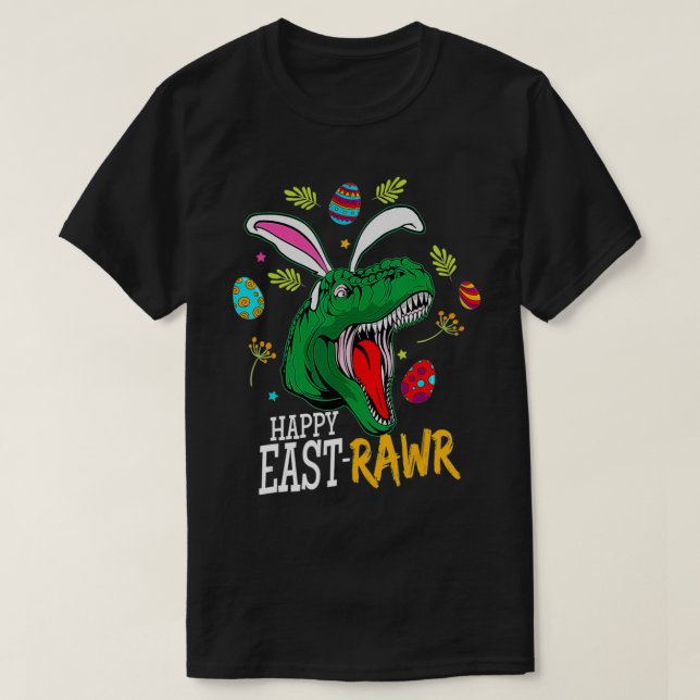 Happy Eastrawr T Re Dinosaur Easter Bunny Egg Boy  T-Shirt (Design Front)