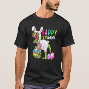 Happy Eastrawr T Rex Dinosaur Bunny Egg Easter Boy T-Shirt