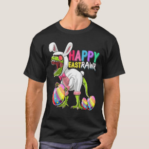 Happy Eastrawr T Rex Dinosaur Easter Bunny Egg Cos T-Shirt
