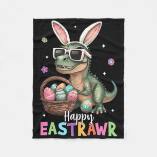 Happy Eastrawr T Rex Easter Bunny Dinosaur Eggs Bo Fleece Blanket