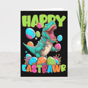 Happy Eastrawr Toddler Boya Kids T-rex Easter Dino Card