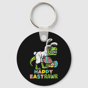Happy Eastrawr Trex Easter Bunny Egg Funny Dinosau Key Ring