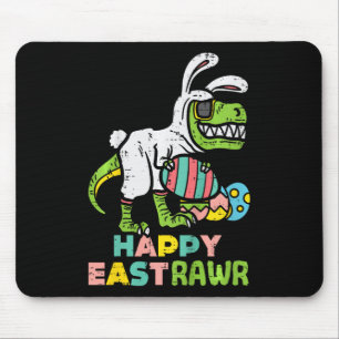 Happy Eastrawr Trex Easter Bunny Egg Funny Dinosau Mouse Pad