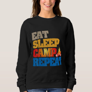 Happy Eat Sleep Camp Repeat Bootcamp Camping Summ Sweatshirt