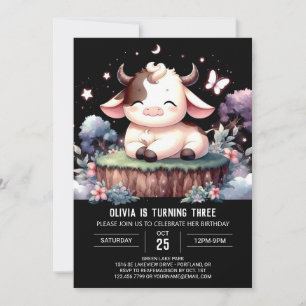 Happy Editable Cow Birthday Invitation