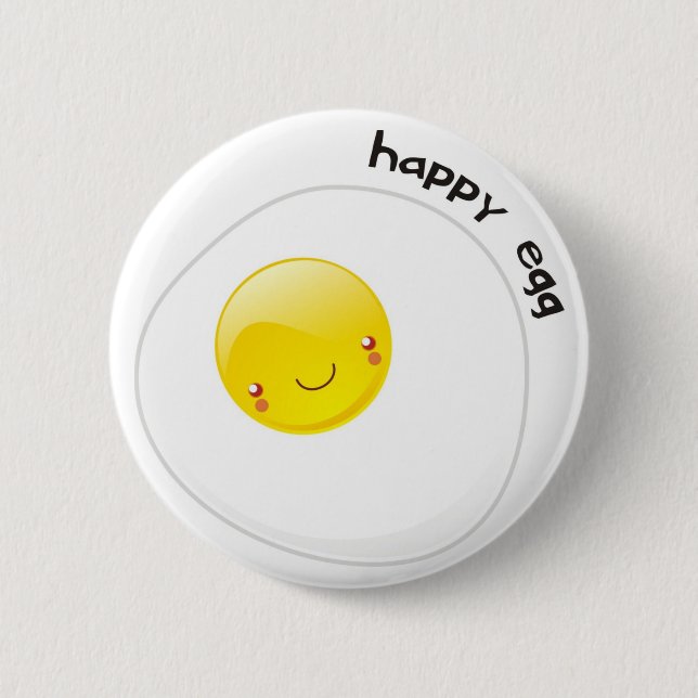 Happy Egg Buttom 6 Cm Round Badge (Front)