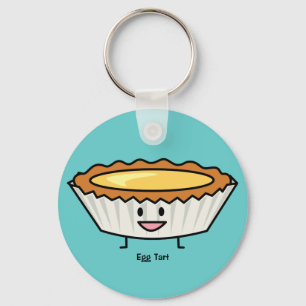Happy Egg Tart Custard crust Chinese dessert Key Ring
