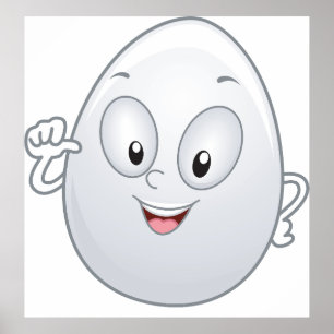 Happy Egg With A Face Poster