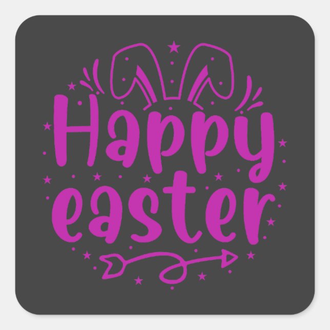 Happy Eggster - Hunt Square Sticker (Front)