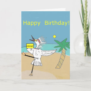 Happy Egret — Happy Birthday Card