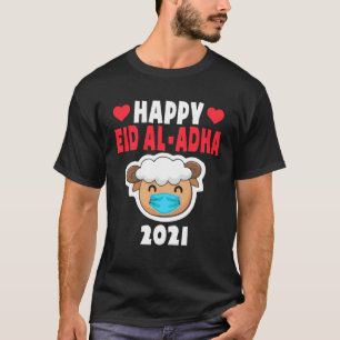 Happy Eid Al Adha 2021 Cute Sheep Wearing Mask Kid T-Shirt