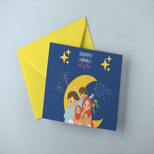 Happy Eid Al Fitr Celebration holding Ketupat  Card (Creator Uploaded)