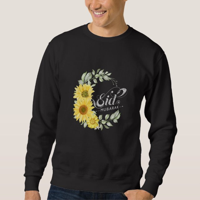 Happy Eid Alfitr Mubarak Ramadan Kareem Sunflower  Sweatshirt (Front)