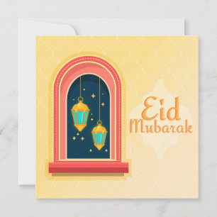 Happy Eid Mubarak Golden Holiday Card