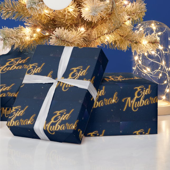 Happy Eid Mubarak White Wrapping Paper  (Holidays)