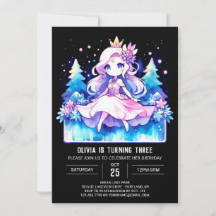 Happy Elegant Princess Birthday Invitation