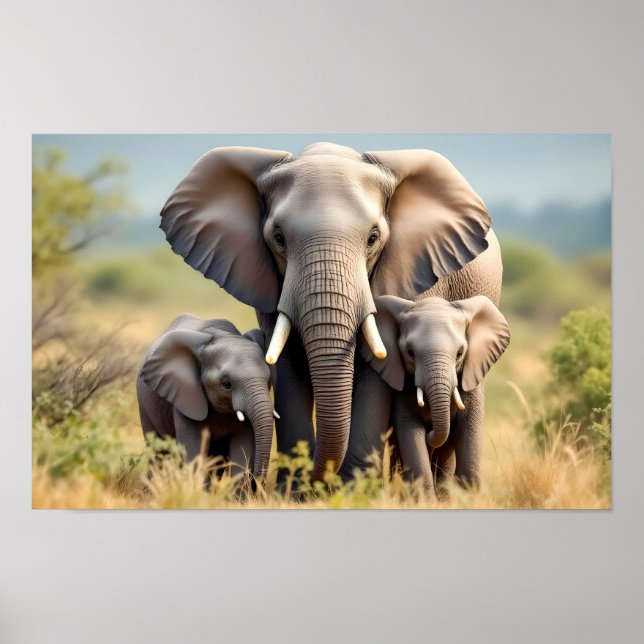 Happy Elephant Family Poster (Front)