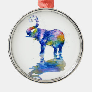 Happy elephant metal tree decoration