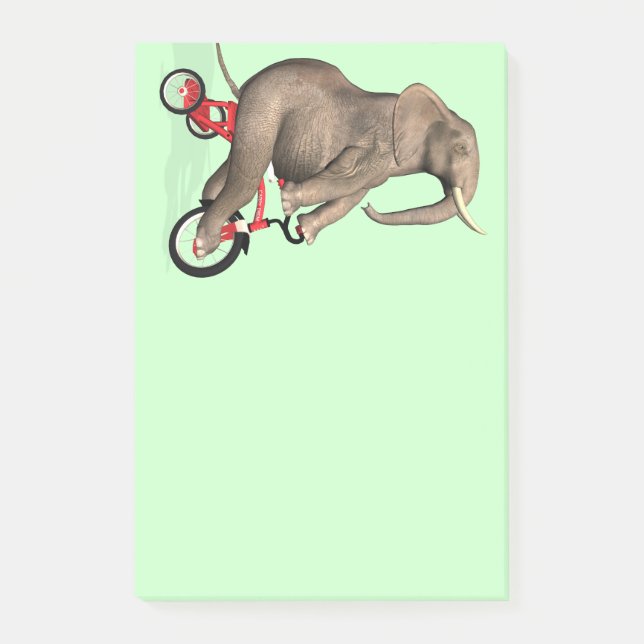 Happy Elephant On Tricycle Post-it Notes (Front)