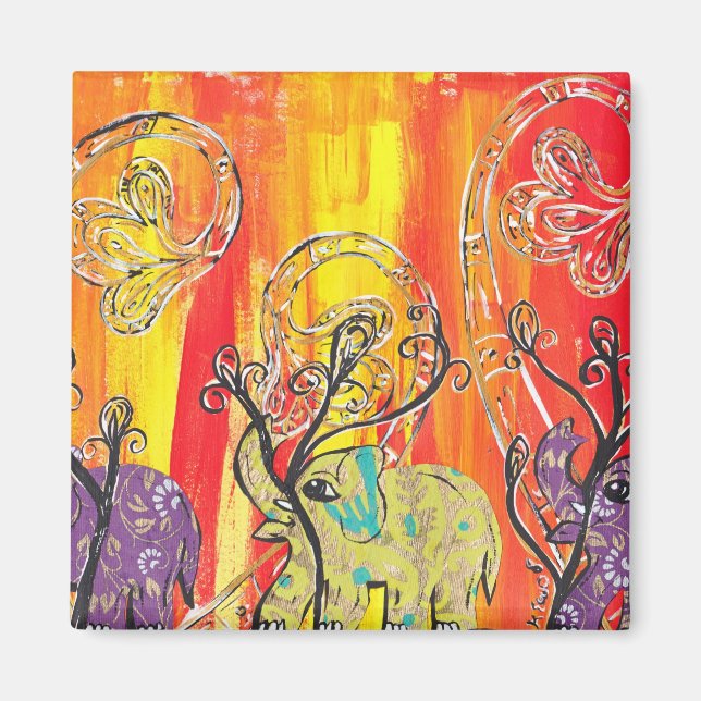 Happy Elephant Parade Magnet (Front)