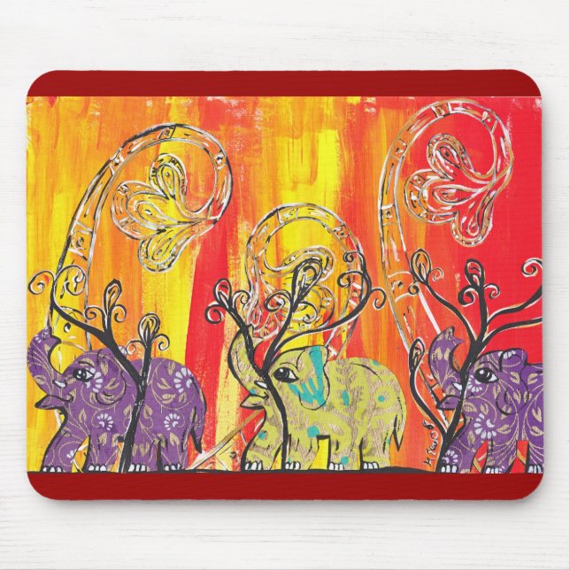 Happy Elephant Parade Mousepad (Front)